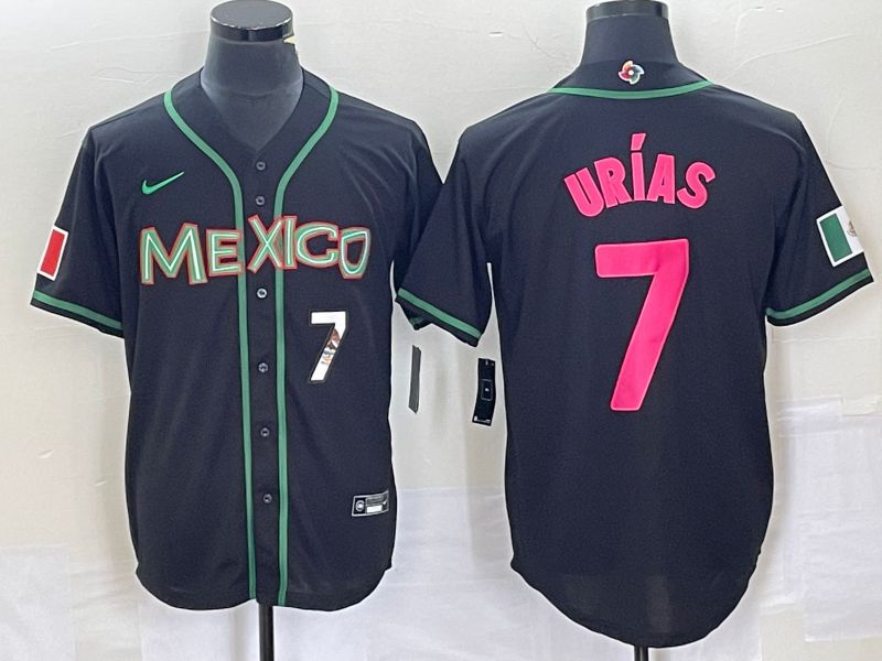 Men 2023 World Cub Mexico #7 Urias Black pink Nike MLB Jersey42->more jerseys->MLB Jersey